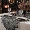 Decorative Table Accessories Spider Web Runner, Black Lace Gothic Party Decor Cobweb Runner for Halloween Dining Decoration Spooky Home