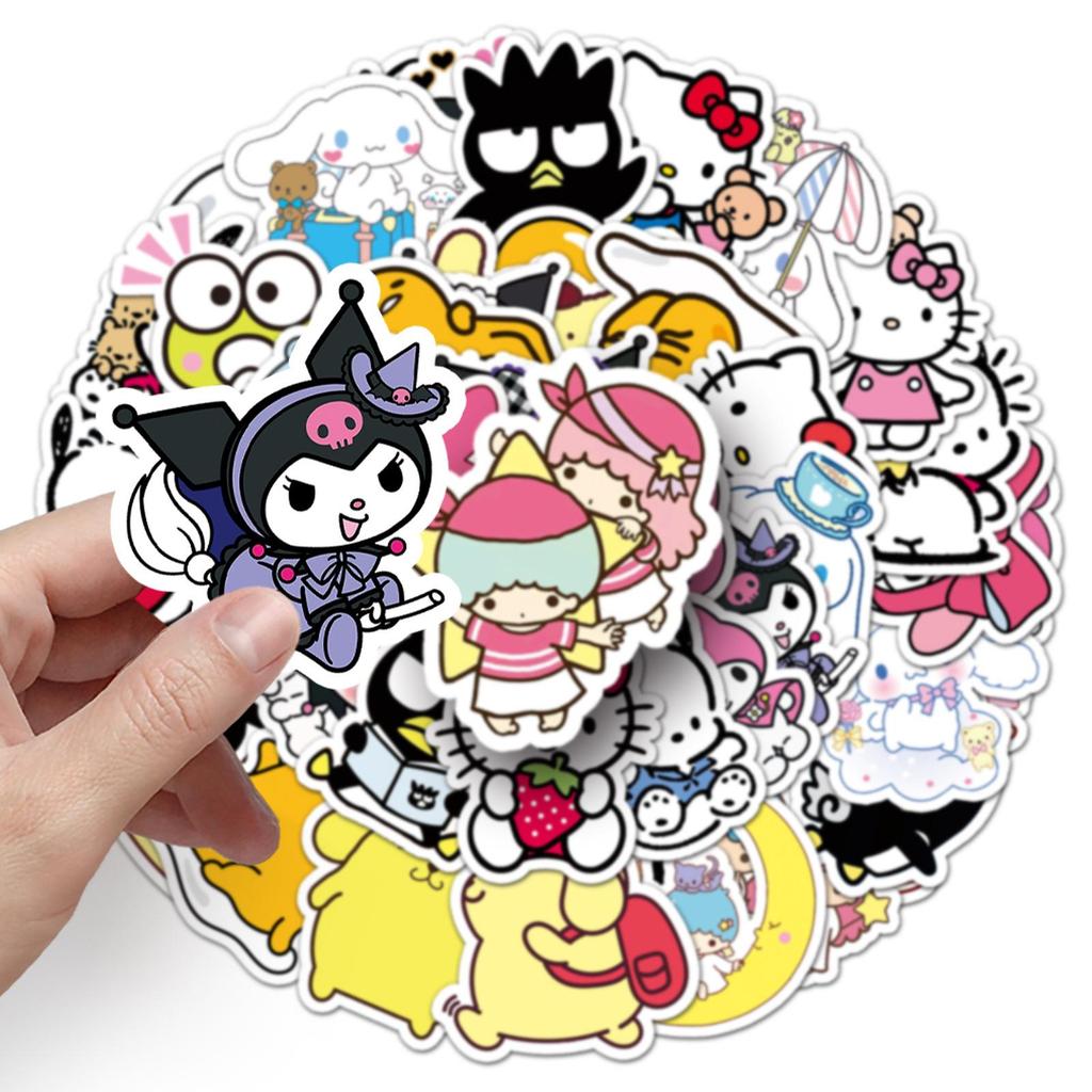 51 Cartoon Sanrio Epoxy Stickers: Cute KT Cat, Pompompurin, Kuromi for Water Bottles & Phone Cases