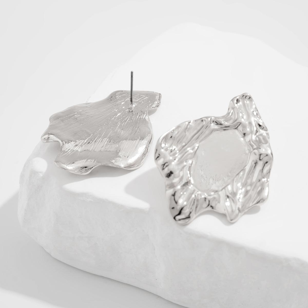 

Аксессуары Простые металлические геометрические круглые глянцевые INS Feng Shui пульсирующие нерегулярные геометрические серьги-гвоздики женские