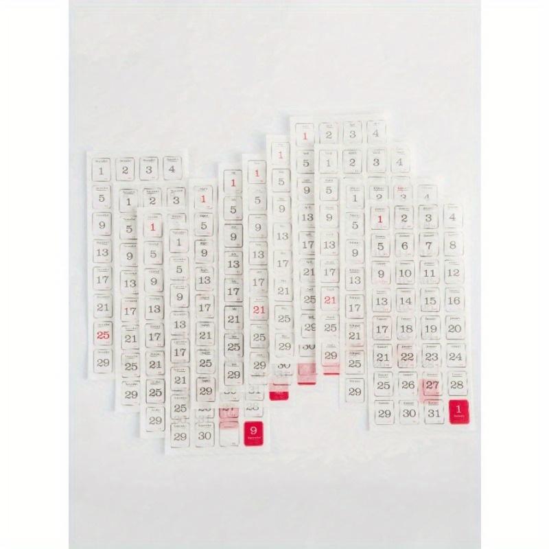 365pcs Calendar Series Stickers Decoration Scrapbooking Paper Stationery Sticker Scrapbook Supplies Laptop Cute Stickers