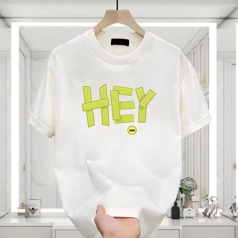 American Heavy Short-Sleeved T-Shirt Men'S Trendy Brand Cotton Loose Round Neck Top Men'S T-Shirt