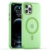 For iPhone 12 Pro Max 6.7 Inch Magnetic Case Translucent Matte TPU+PC Phone Cover Compatible with MagSafe