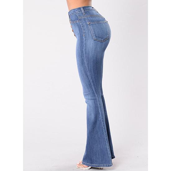 Frühlings- und Herbsthosen für europäische und amerikanische Frauen, lässige Jeans, Damen Slim Fit, hohe Taille, aufrechter Po, Schlaghosen