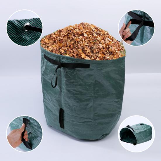 Garden Waste Bag Reusable Leaf Weeds Collection Bag with Reinforced Handles Yard Lawn Fallen Leaves Garbage Bags for Loading Leaves And Trash