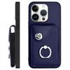For iPhone 16 Pro Max Case YB Leather Coating Series-7 Card Holder Leather TPU Phone Cover with Kickstand