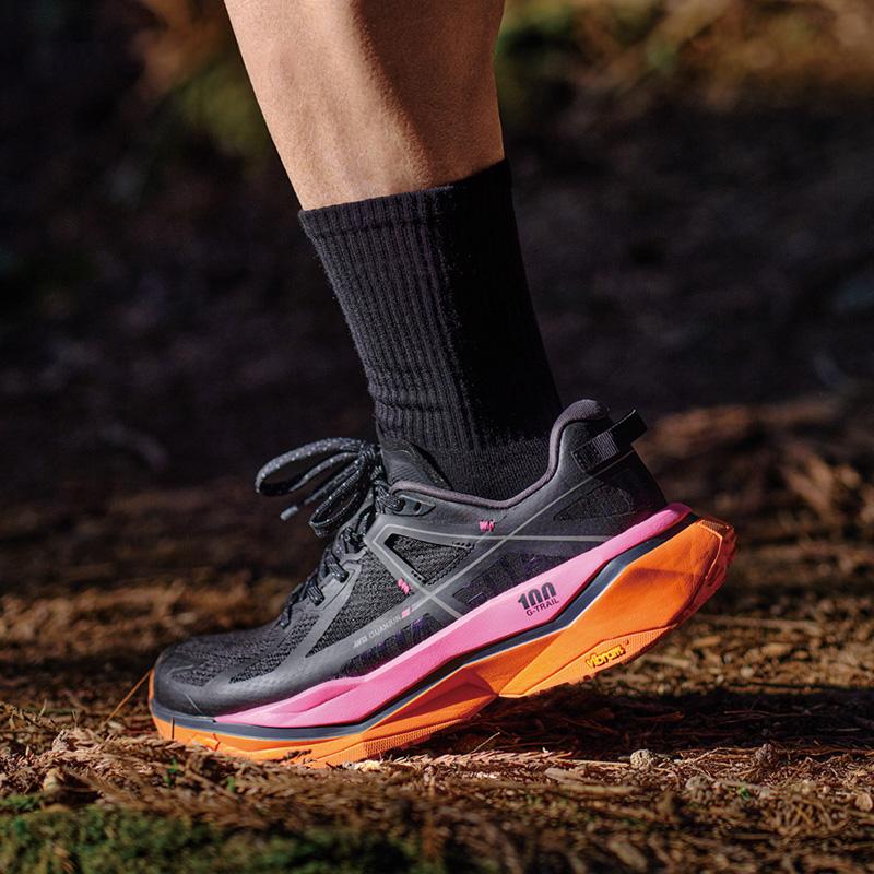 Anta Comfortable Breathable Shock Absorbing Durable Low Top Running Shoes Women sneaker Black Pink 122436617AS-4