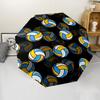 volleyball Theme Automatic Umbrella, Lightweight & Portable, 8 Rib, Perfect for Outdoor Travel, Birthdays, Christmas, Gifts.