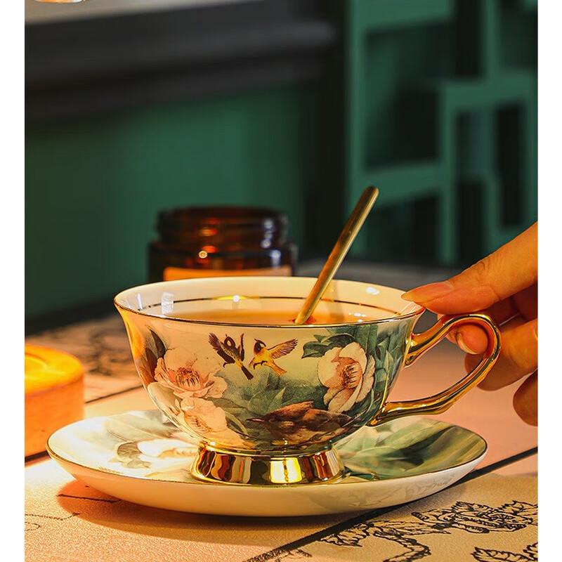 Shangqi Cuckoo Bird Afternoon Tea Cup and Saucer Set