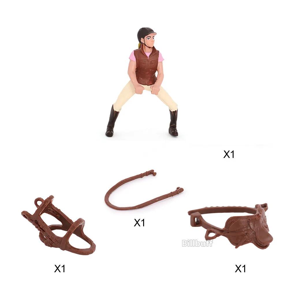 DIY Horse Race Model Horseman Farm stable Animal Figurines Action & Toy Figures ABS Emulation Toys for Children Christmas Gift
