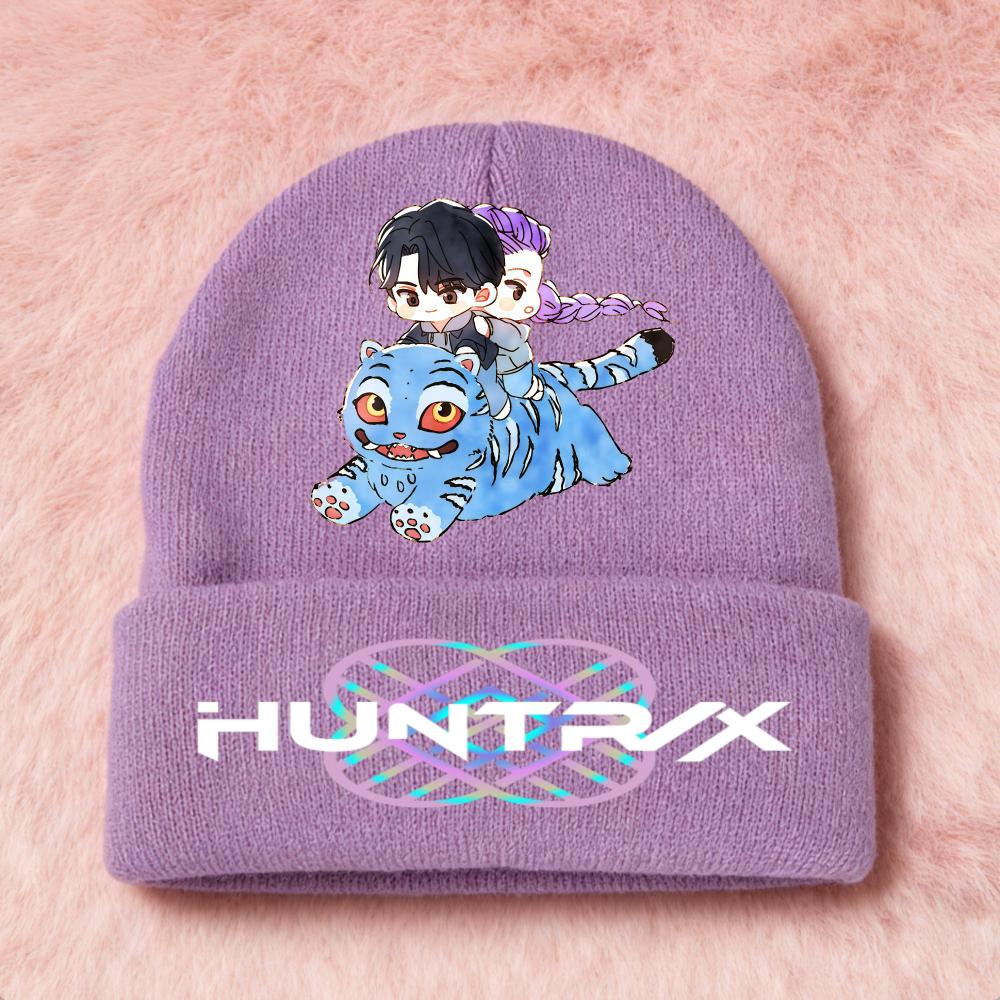 Latest KPop Demon Girls Knitted Hats Kpop Hunter Cartoon Children Headgear Cotton Cold Season Adorable Hat Anime Children Navidad Birth Date Gifts