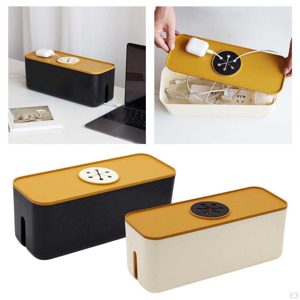 Wire Storage Case Socket Organiser Hide for Desktop Counter Home