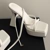 Fashion Catwalk High Heels Summer Waterproof Table Cross-strap Rear Empty Open-toe Platform High-heeled Sandals