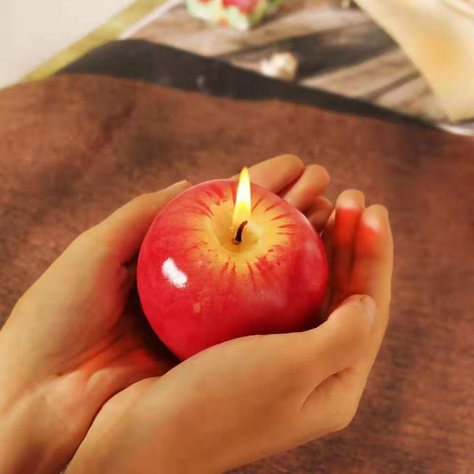 3D Apple Candle Aromatherapy, Christmas Gift Ping An Fruit Christmas Candle Simulation Apple Creative Candle Birthday Gift