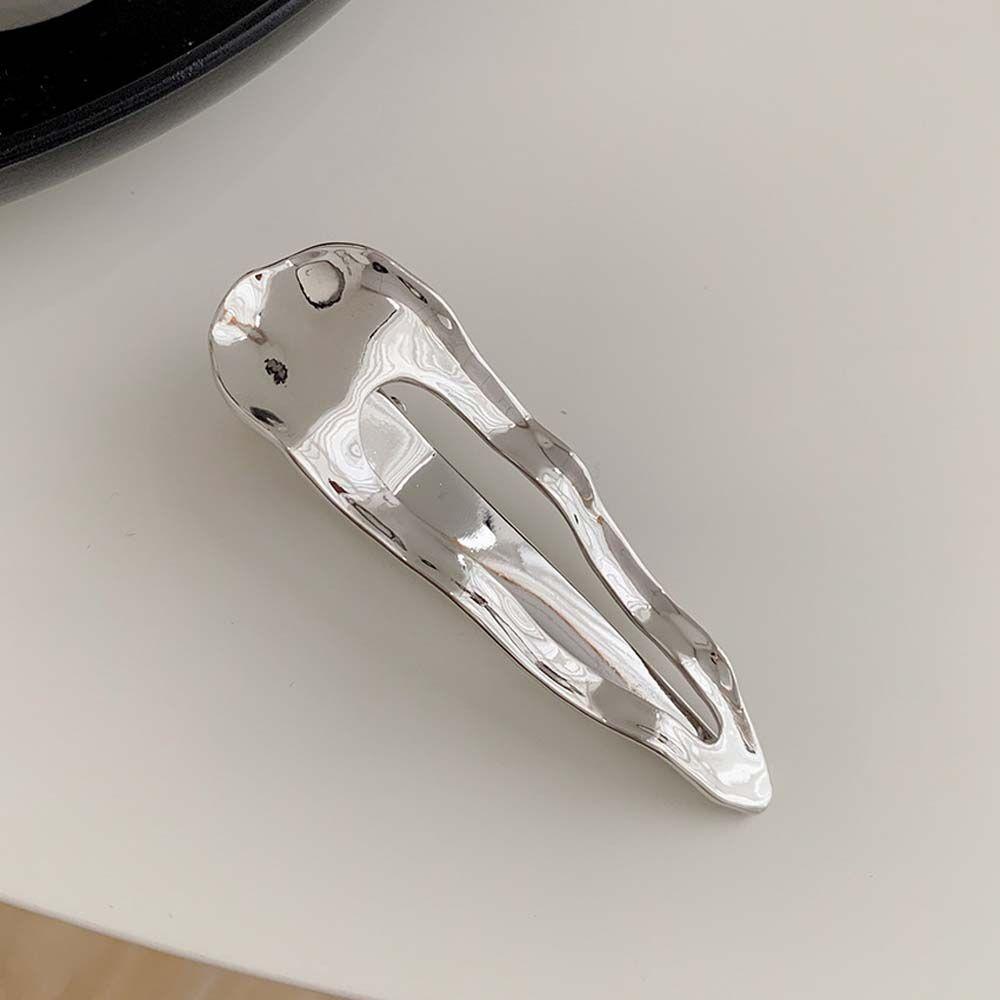 Korean Style Rectangle Side Bangs Hair Clips Punk Hair Clips Metal Hair Pins Fix Fringe Barrette