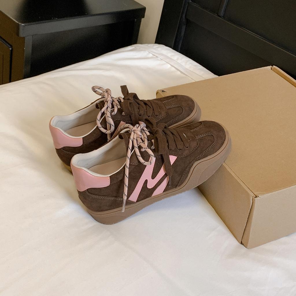 Scarpe da ginnastica retrò tedesche con rialzo per donna, nuove per la primavera, abbinamento di colori in pelle, scarpe sportive versatili, casual, scarpe Forrest Gump