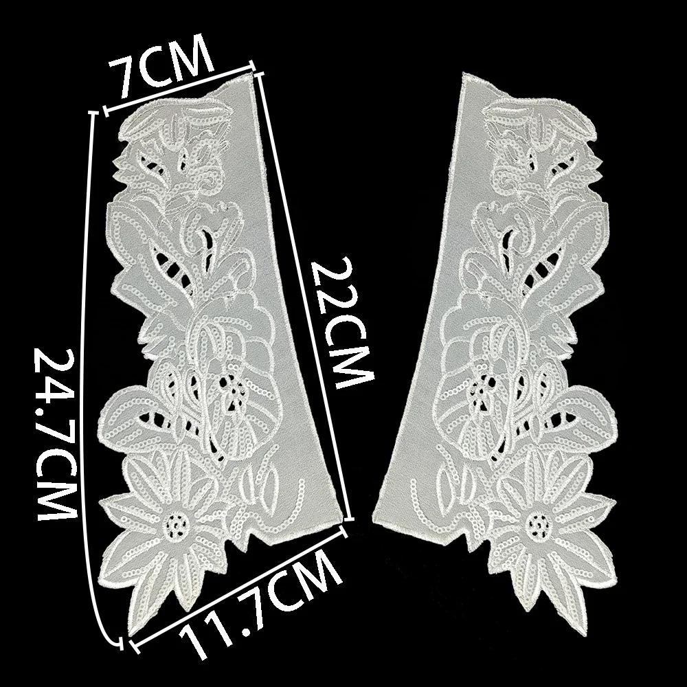 

продажа 1-10 штук шифона из стекловолоконной пряжи, черного и белого цвета, с вышивкой, швейное кружево, сделай сам, декоративные аксессуары 1pcs