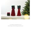 Velvet Layered Christmas Tree Ornament with Red and Green Bow for Festive Decoration