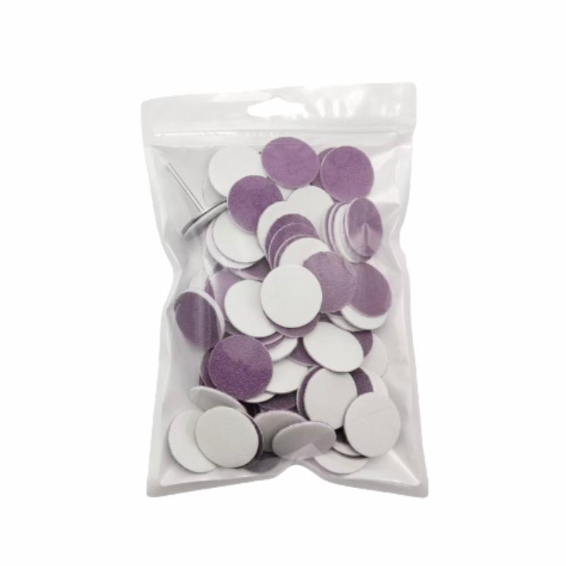 50Pcs Replaceable Self-Adhesive Nail Art Sanding Polish Paper Discs With Metal Nail Bearing For Manicure And Pedicure Repair