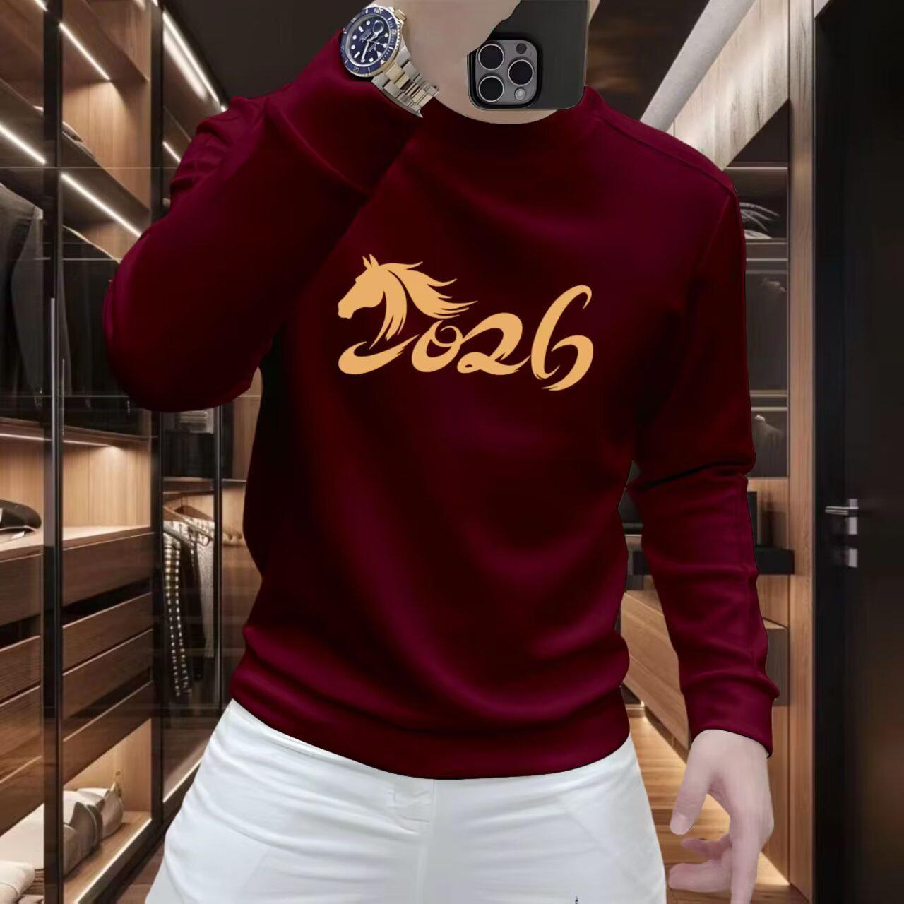 

Guochao Men s 2025 Autumn/Winter Chinese Style Gold Label Loose Fit Red Hoodie 4XL вина червоного кольору