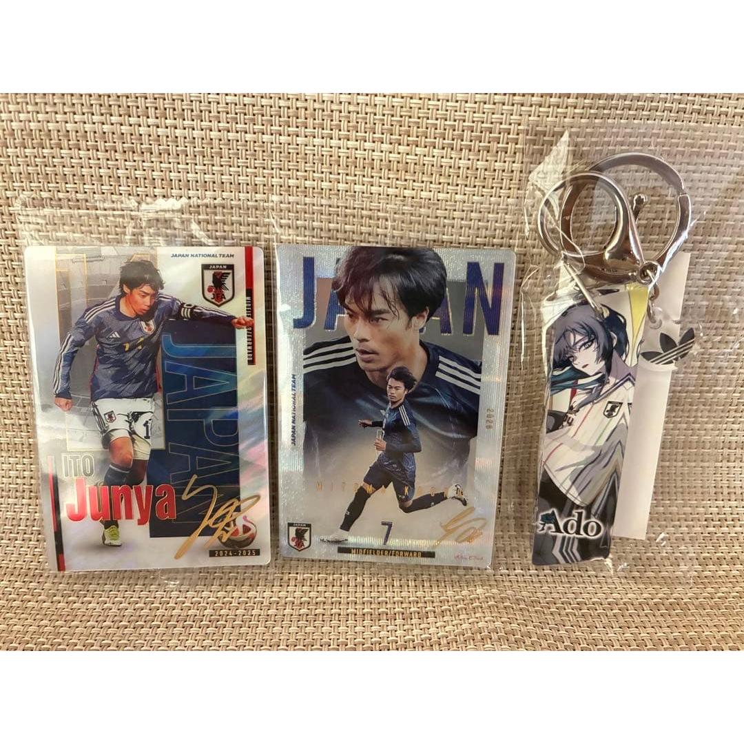 Used Japan national soccer team card Mitoma/Ito, acrylic key chain Ado