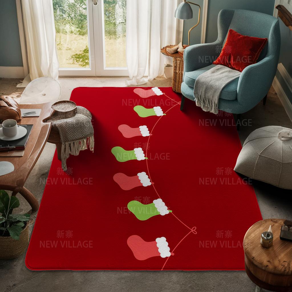 House Entrance Carpet Home Door Mat Living Room Bath Foot Bathroom Non-slip Water Absorption Rugs Bath Merry Christmas Winter