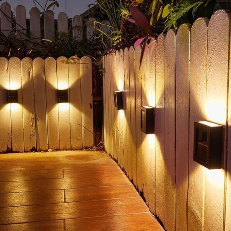1Pc Solar Wall Lamp Outdoor Decoration Garden Courtyard Household Wall Lamp Large Upper and Lower Luminous Outdoor Decorative Wall Lamp