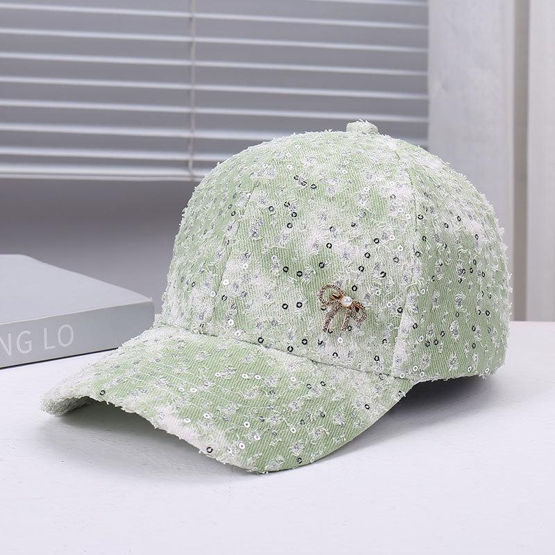 Spring and summer new fashion niche sequins old hole design baseball cap outdoor street racket travel sunshade sunscreen cap