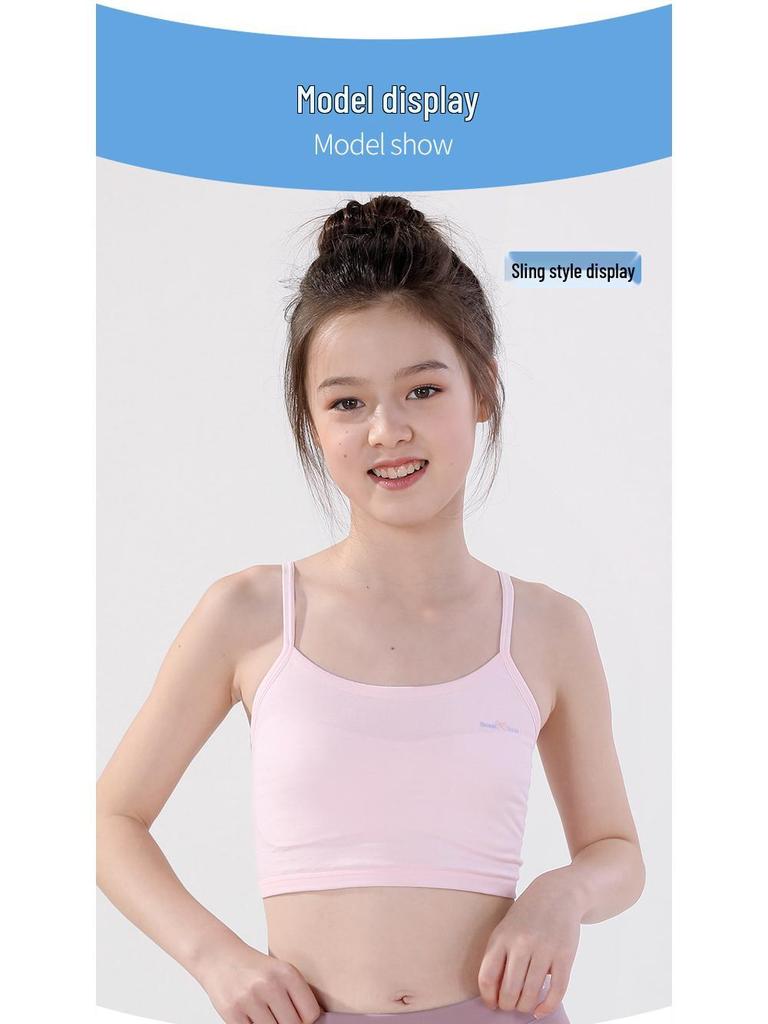 Girls' Anti-Bulge Vest Bra for Ages 7-12 - Ideal for Puberty and School