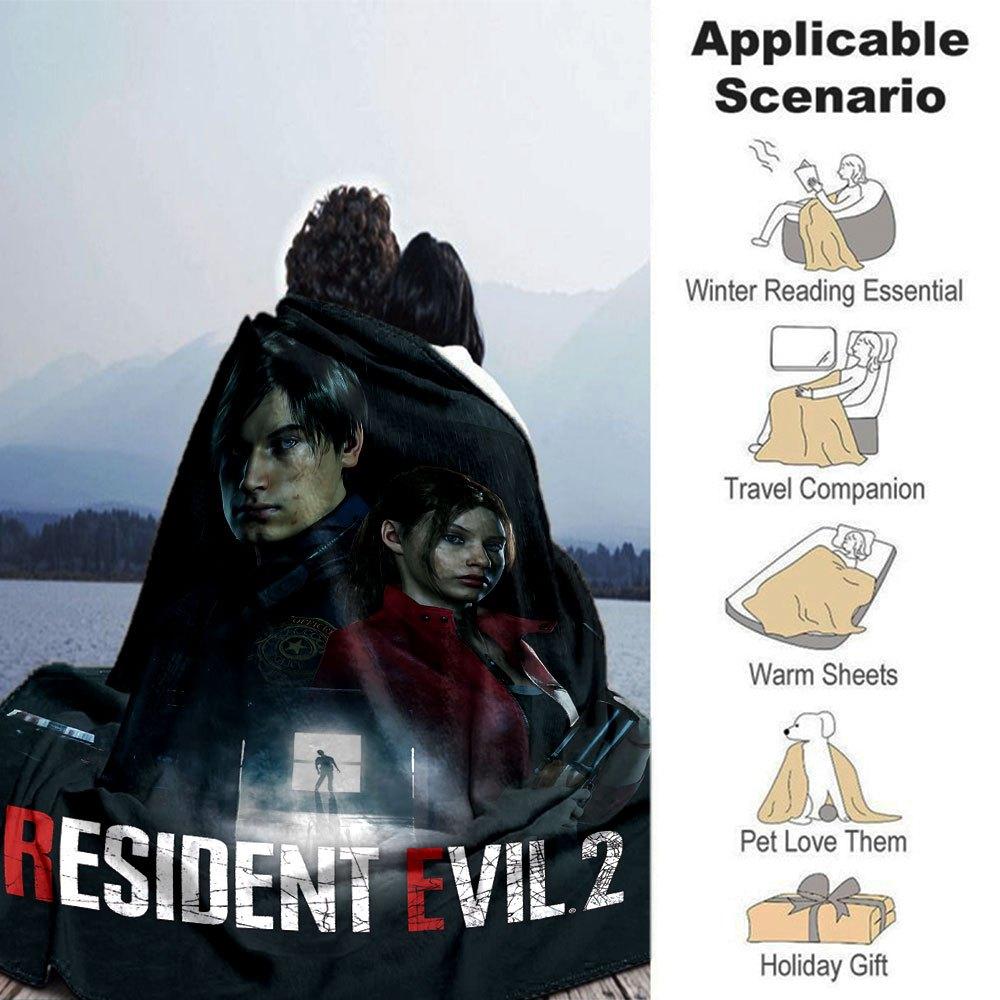 1ks Deka Resident Evil 8 Měkká Teplá Přehoz na Domov, Kancelář, Cestování Celoroční Útulné Povlečení Dárek, Kancelářský Útulný Doplněk