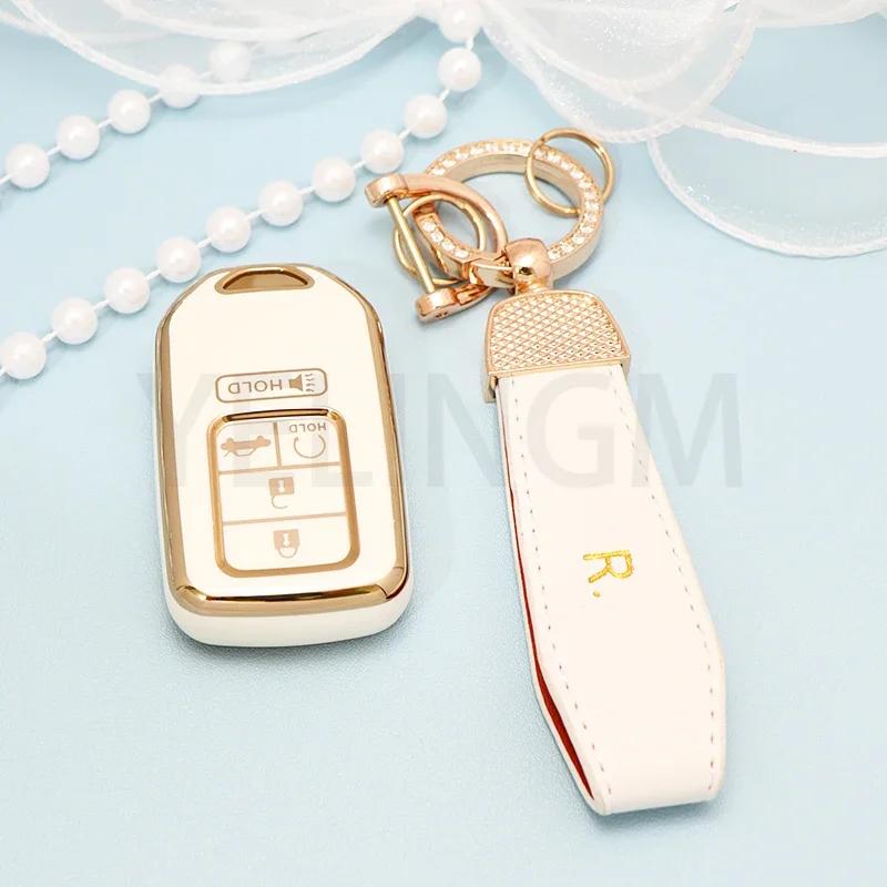 5 Buttons Tpu Key Fob Cover For Honda Accord Civic Cr-V Insight Passport Pilot Smart Remote Keyless