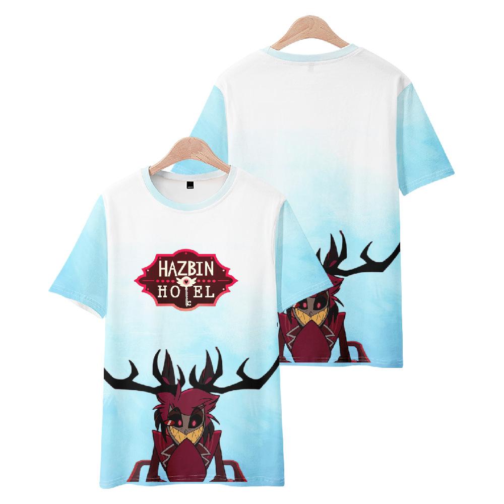 Summer Fashion Women/Men's Casual Anime Hazbin Hotel Printed Cosplay Short Sleeve T-shirts