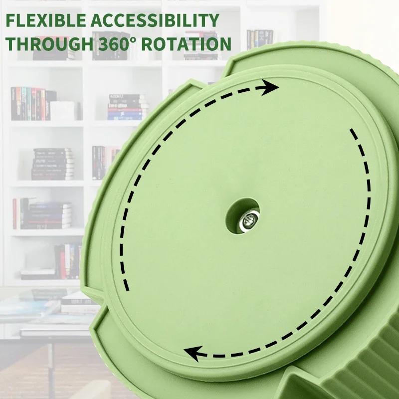 Desktop Stationery Organizer 5 Slots Stationery Storage Box 360 Degree Rotating Cute Pencil Cup Pot for Home Office School Box
