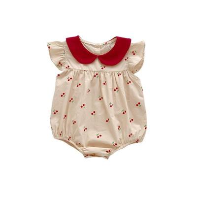 Ärmelloser Sommer-Strampler für Baby-Mädchen im koreanischen Stil mit Puppenkragen - Modisch, Bequem, Niedlich