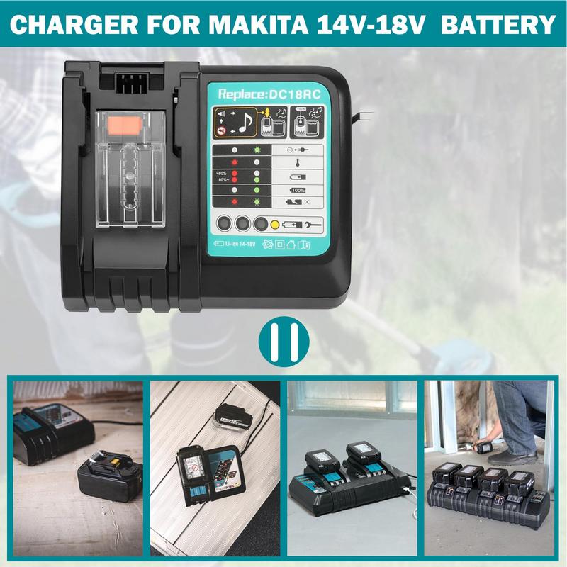 For Makita Battery BL1850 BL1840B BL1820 BL1815 BL1860 BL1430 BL1450 Battery Charger Replacement Battery Maintainer High Current
