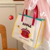 Jelly Beach Bag Waterproof Kawaii Print Pvc Storage Bag Transparent Travel Handbag Shoulder Bag Shopping Bag With Cute Pendant