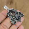 Natural Rutile Gemstone Pendant Black 925 Sterling Silver Indian Jewelry