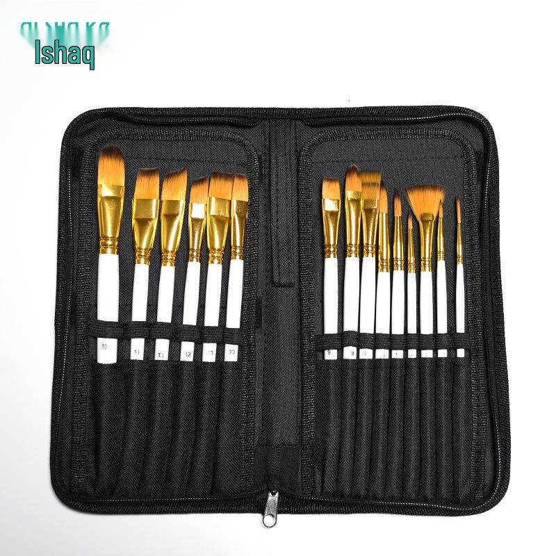 

Aishake 15-Piece Nylon Hair Paint Brush Set with Black Canvas Bag and Sponge Scraper 18-piece set белый