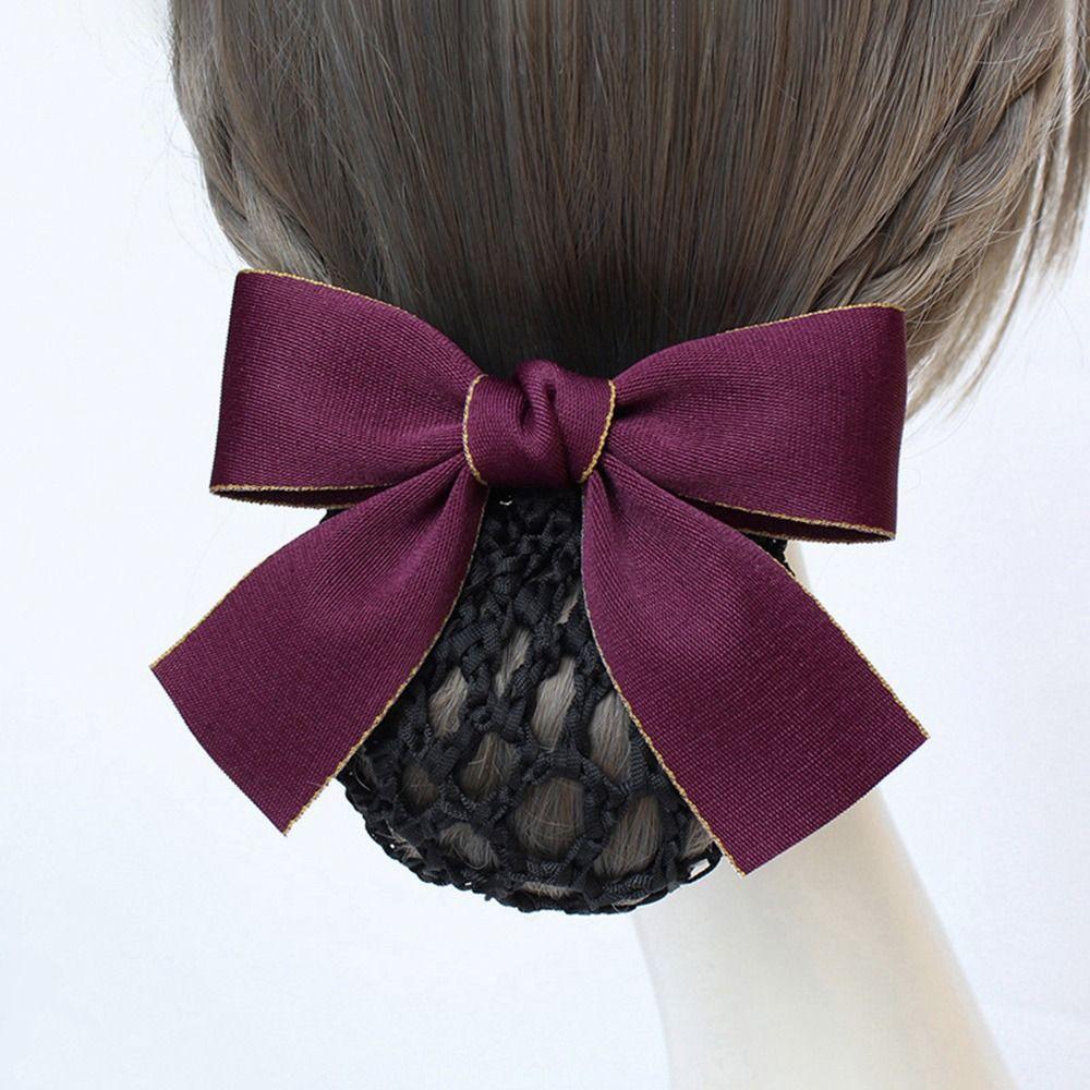 For Girls Nurse For Female Bow Spring Clip Ponytail Clip Korean Bun Snood Hairgrips Cover Net
