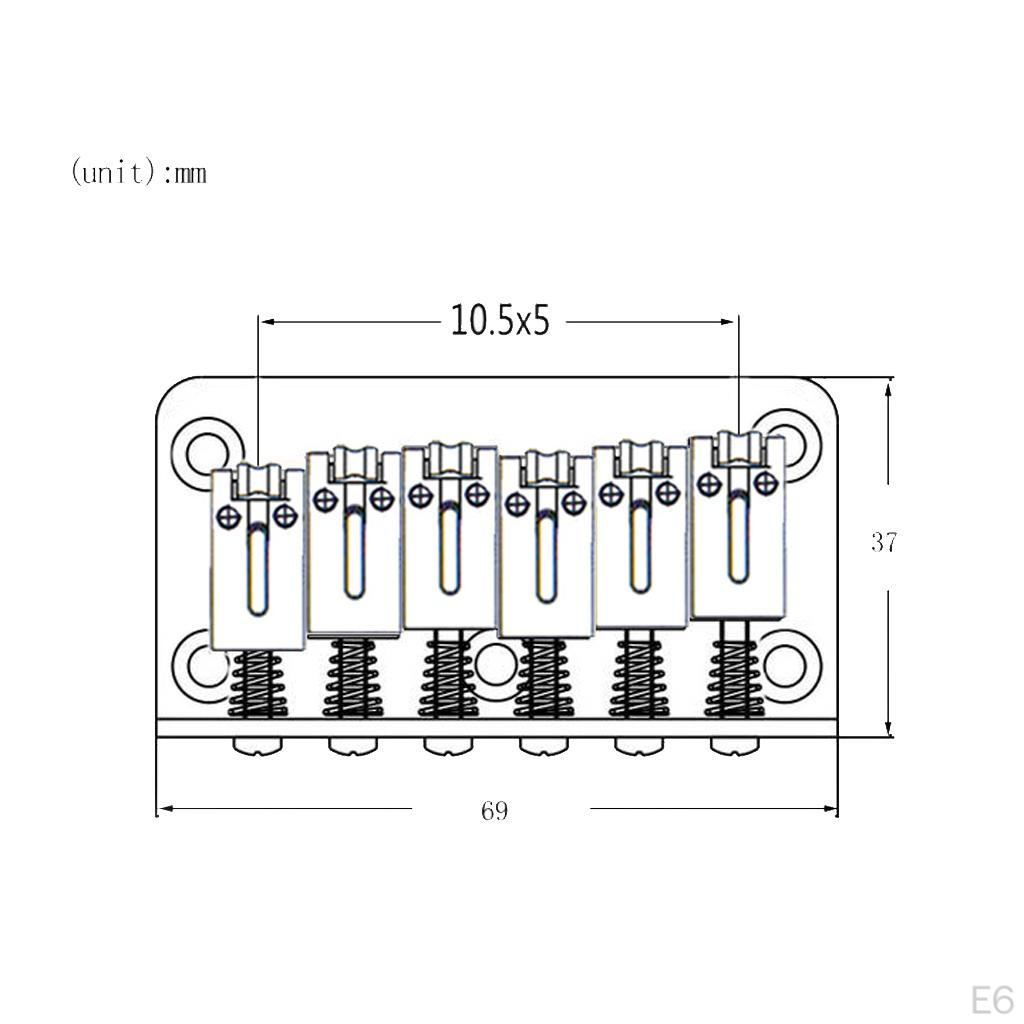 Фиксированный бридж для электрогитары Hardtail серебряный — фото 8