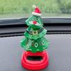 Christmas Solar Tree, Swinging Tree Car Dashboard Decor, Solar Powered Nodding Ornament for Vehicle And Desk Festive Holiday Decor