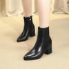 New Fashion Zipper Women's Short Boots Size Coarse Heel Women's Boots Gold Silver High Heels Dance Shoes