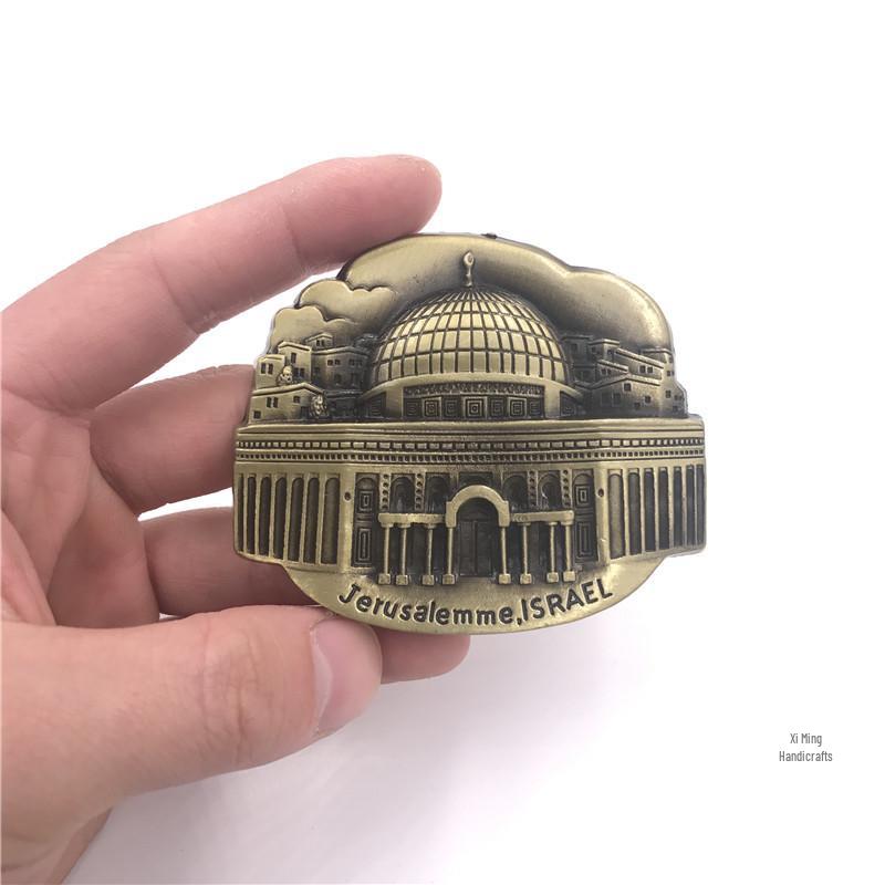 3D Metal Fridge Magnet: USA, England, Italy, Madrid, Dubai, Belgium, India, Israel - High-End Commemorative Collection