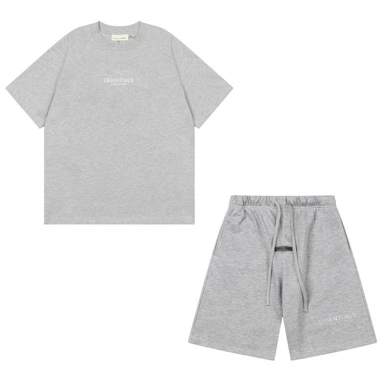 Silikonbokstav T-skjorte og Shorts Sett Menn Sommer Løstsittende Avslappet Sportsantrekk