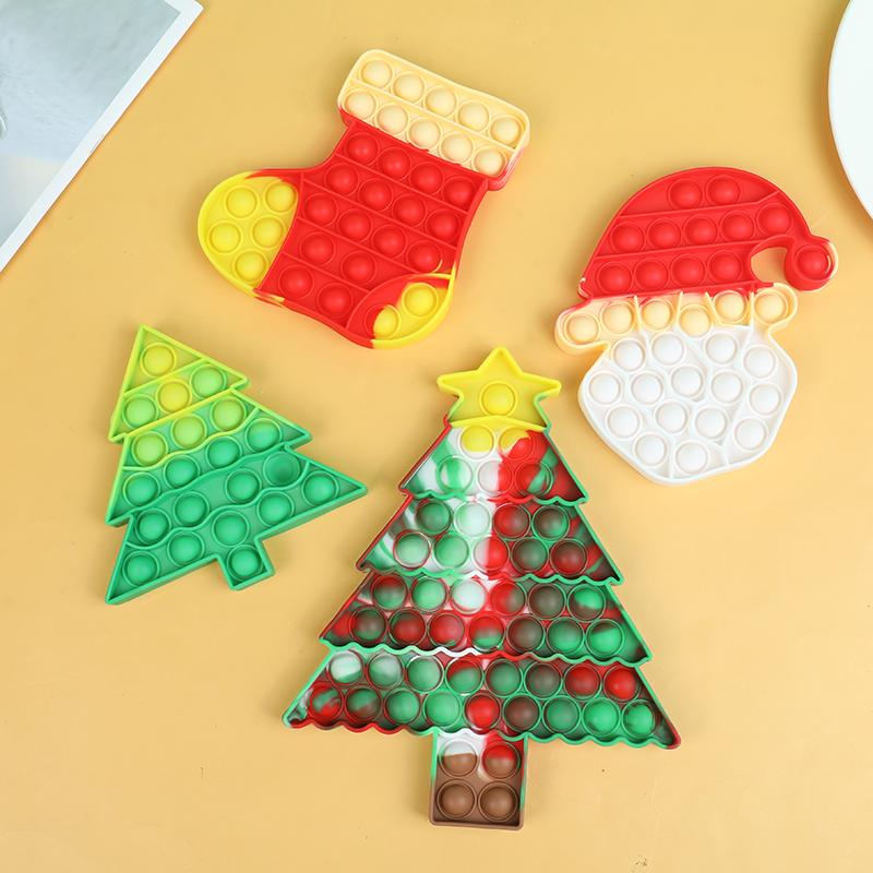 Weihnachtsmann Weihnachtsbaum Pop Fidget Spielzeug Kinder Neujahrsparty Geschenk Gastgeschenke Weihnachtsdekoration Blase Sensorisches Stressabbau Spielzeug