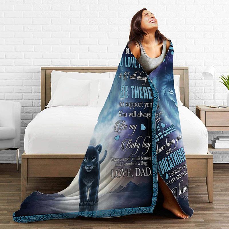 Printed Blanket Comfortable Soft Sofa Talk Blanket