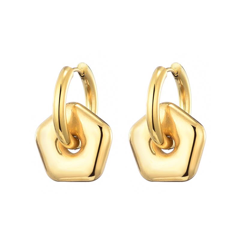 Classic Stainless Steel Heart Star Hoop Earrings For Women Punk Hip Hop Gold Silver Color Y2K Jewelry Female Earrings Oorbellen