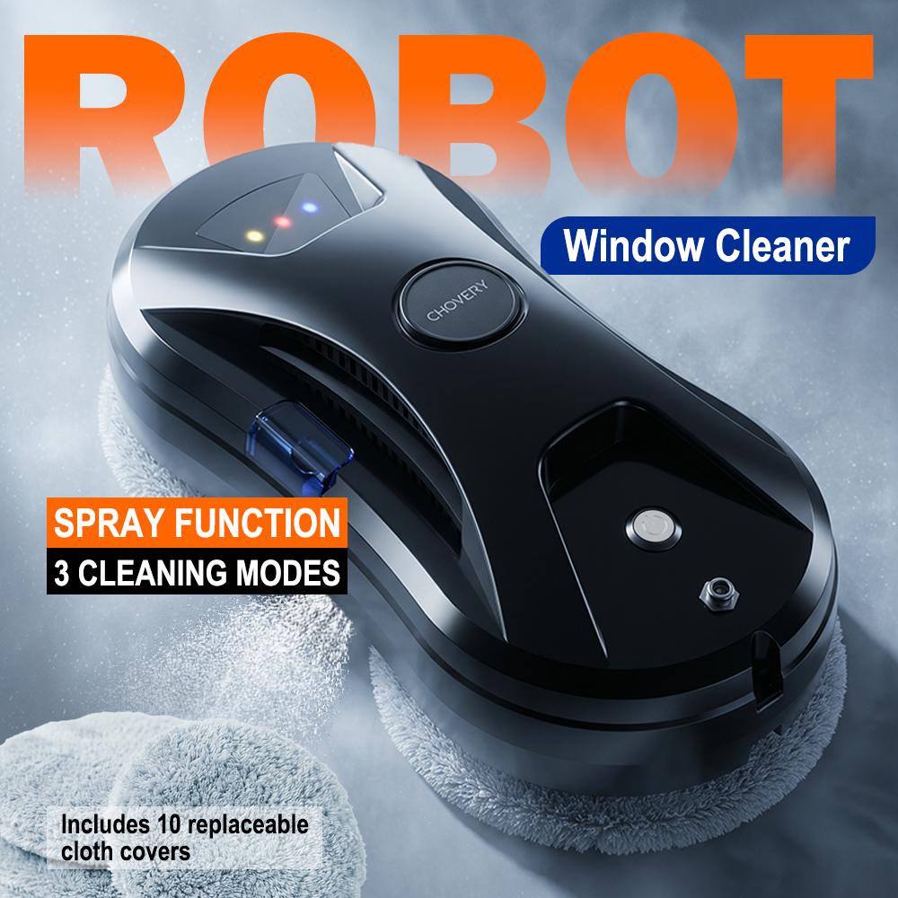 ChOVERY Vacuum Cleaner Window Electric Glass Window Cleaning Robot  APP Control  Robot Window Cleaner Automatic Water Spray