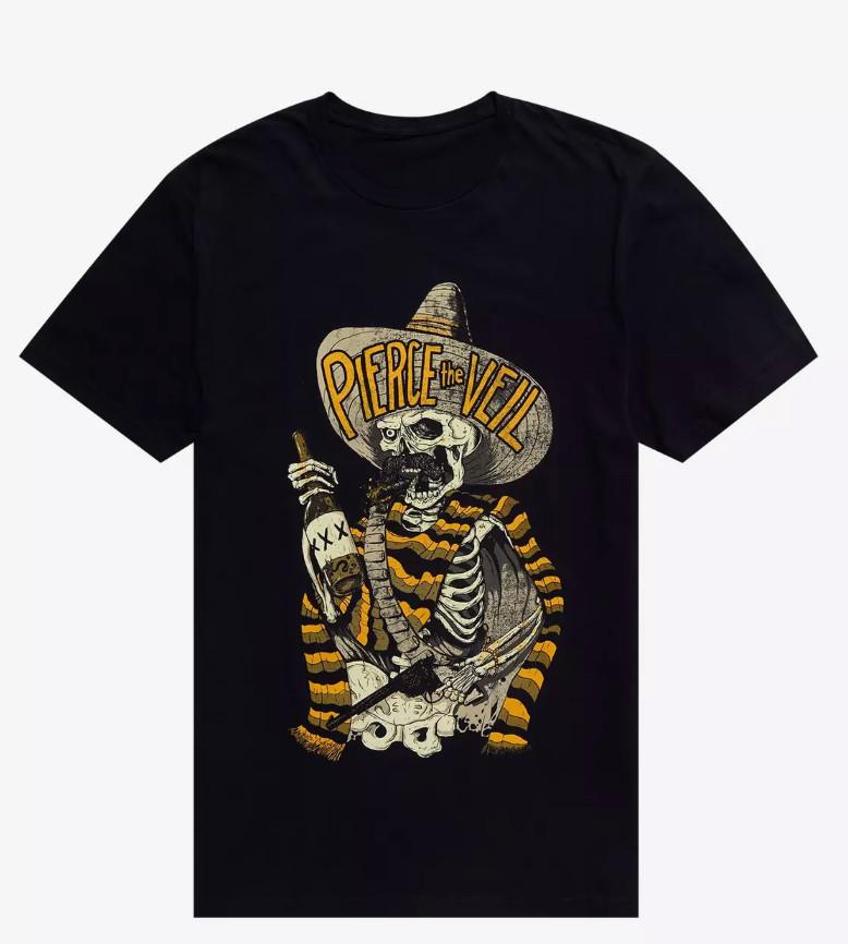 PIERCE THE VEIL Bandito Skeleton Официальная футболка группы XL НОВАЯ С БИРКАМИ S разноцветный
