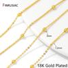 14/18K Gold Plated Brass Beads Chains,Women Necklace Bracelet Cable Link Ball Chain for DIY Jewelry Making Accessories Supplies