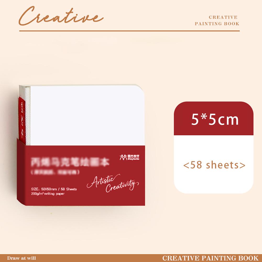 58 sheets Thickened drawing book, watercolor drawing blank portable acrylic marker drawing book, sketch sketchbook